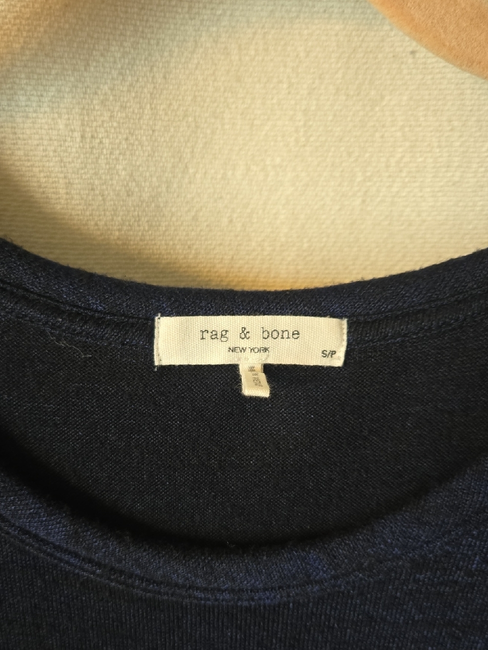 rag & bone Navy Crewneck Top Lightweight Knit Minimalist Everyday Tee